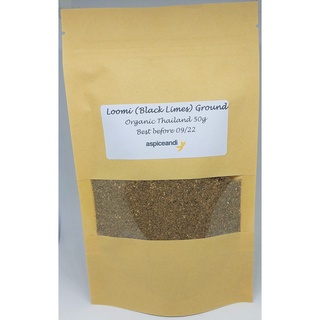 ผงมะนาวดำ Lime Black Lime Ground Loomi Organic 50g Bg Aspiceandi