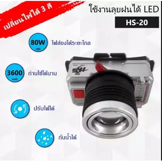 ไฟฉายสวมหัว แบบกล้องถ่ายรูป มีแผ่นฟิลเตอร์สีเหลืองในกล่อง  HS-808/HS-555/HS-802/HS-20