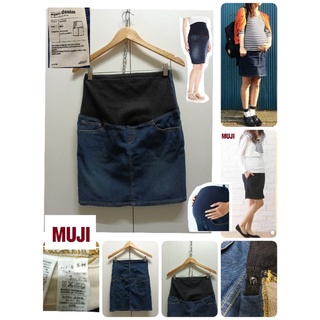 🤰muji(Organic denim)กระโปรงคนท้องแบรนด์ญี่ปุ่น 🤰size S-M