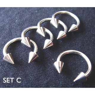 1.6mm ขาย 1 ชิ้น Punk Lip Rings Tragus Jewelry Body Piercing Circular Stainless Steel Stud Earrings Fashion Septum Nose