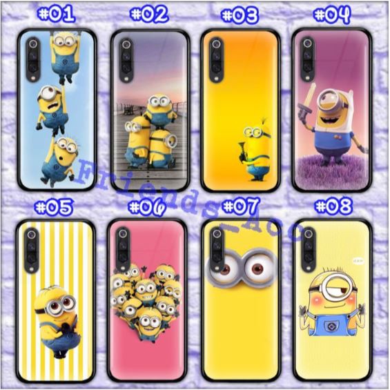 XIAOMI MI 8, MI 8 SE, MI 9 PREMIUM CASE CASING GLASS MINION MOTIF