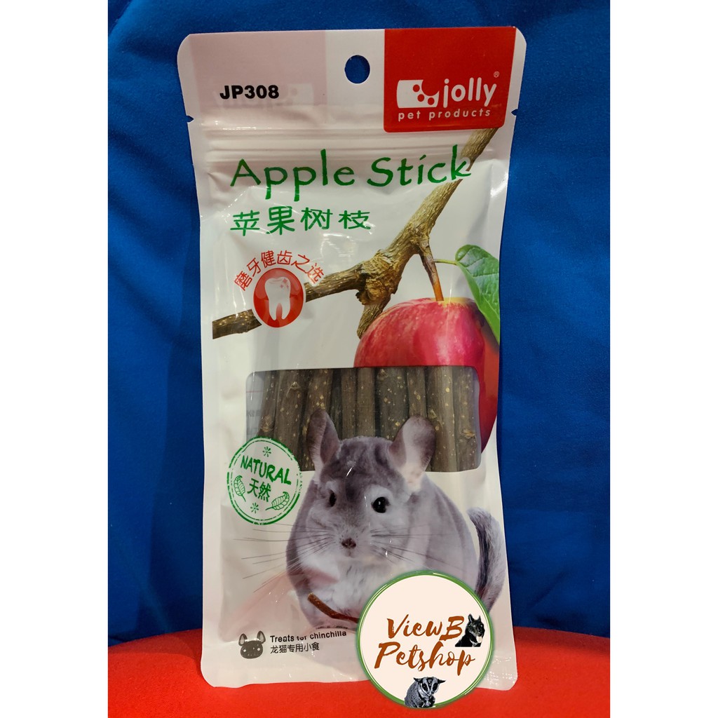 [Jolly] กิ่งไม้แอปเปิ้ลสำหรับแทะ 60 กรัม เพื่อกระต่ายและชินชิลล่า Apple Stick (JP308) EXP : 4/9/2025