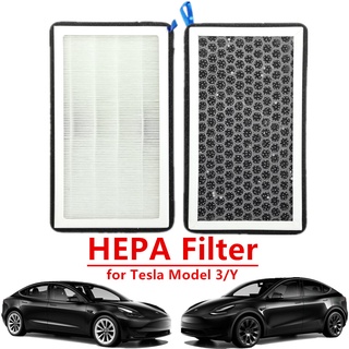 Tesla อุปกรณ์เสริมActivated Carbon Filter for Tesla Model3 Tesla ModelY HEA Filter Coal AC Filter Air Conditioner Filter