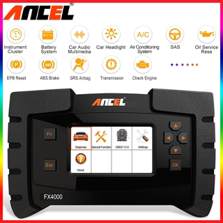 Ancel FX4000 OBD2 เครื่องสแกนเนอร์วินิจฉัยรถยนต์ ABS SRS TPMS DPF รีเซ็ตฟรีอัพเดท