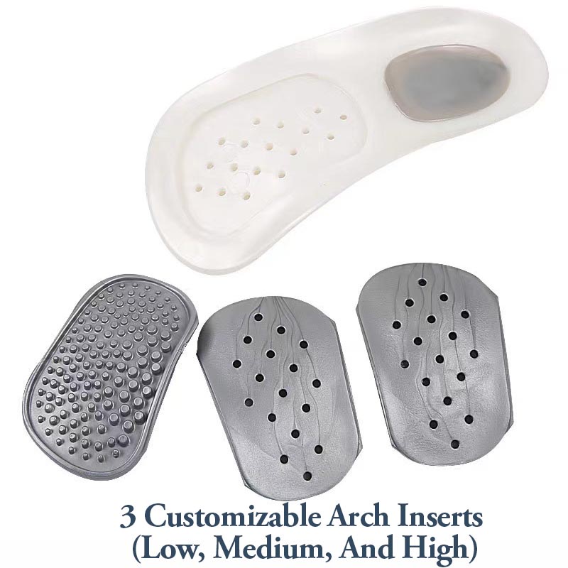 1 คู่ปฏิบัติทนทานเท้าแบนเคาะเข่า Plantar Orthotics แทรก Breathable Arch สนับสนุน Insoles 8 แผ่นแก้ไข
