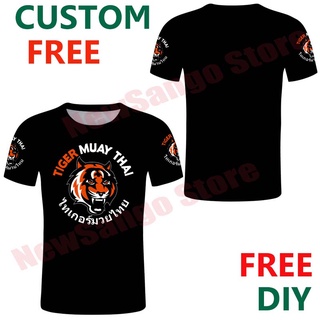 ถูกสุดๆมวยเสื้อผ้าTiger Muay Thai MMA Muay Thai Boxing T Shirt  Series Black White Color Custom Your Own T Shirt ersonal