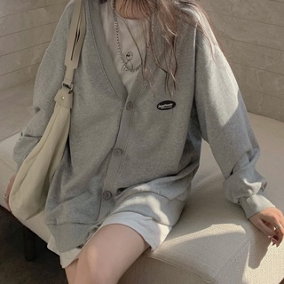 Suxi เสื้อกันหนาว คอวี ทรงหลวม สไตล์เกาหลี สําหรับผู้หญิง