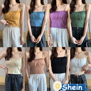 Shein🔥เสื้อสายเดี่ยวสม็อคอก สายเดี่ยวผ้าย่น เสื้อกั๊กสายเดี่ยว งานเกาหลี ลุคคุณหนูสุดๆ K236