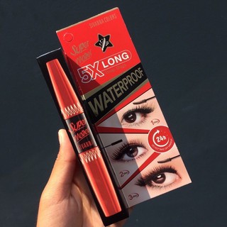 (ใช้โค้ด INCM8L3 ลด 50% สูงสุด 50 บาท)  มาสคาร่า 2 หัว SIVANNA 5X LONG WATERPROOF MASCARA SUPER MODEL DEEP BLACK #HF893