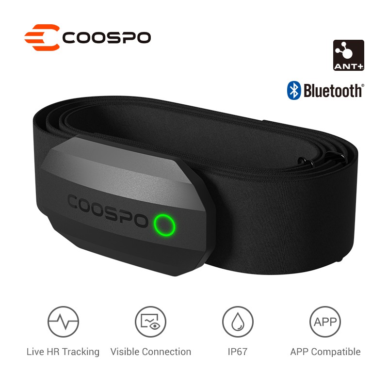 CooSpo H808s Chest Heart Rate Monitor Strap Bluetooth 4.0 ANT+ Heart Rate Sensor กันน้ํา