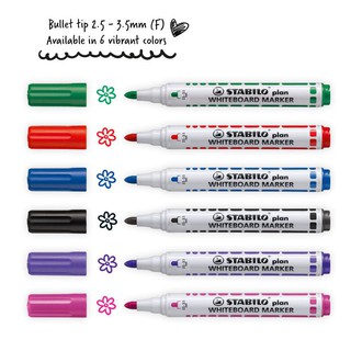 ปากกาไวท์บอร์ด Stabilo Plan (หัวกลม , หัวตัด) / Stabilo Whiteboard Marker Plan