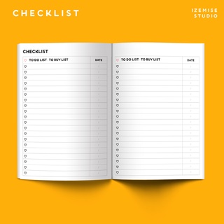 สมุดจดบันทึกเช็คลิสต์ CHECKLIST // TO DO LIST