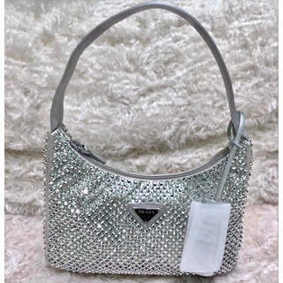 Used..like new Prada Hobo Crystal Silver