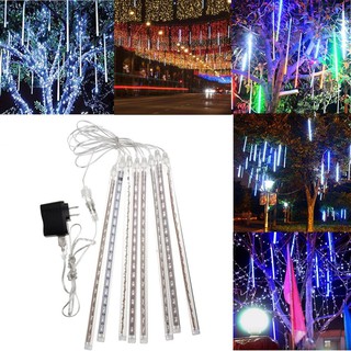 ไฟฝนดาวตก Rain Tube  (ไฟดาวตกไล่สี) 30 เซนติเมตร ตกแต่งคริสต์มาสกลางแจ้ง LED กลางแจ้ง String Garland 1กล่องมี 8 แท่ง