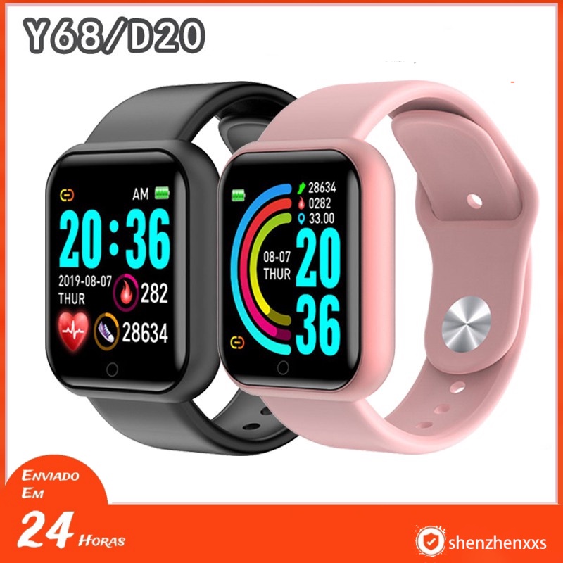 XXS นาฬิกาสมาร์ทวอทช์ Y68 / D20 สมาร์ทวอทช์กีฬานาฬิกาออกกําลังกายกันน้ํา