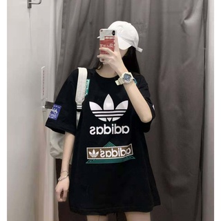 เสื้อยืดผ้าฝ้าย เสื้อยืด High Street 100% cotton เสื้อยืดคอกลม แขนสั้น แฟชั่น ทูโทน แขนสั้นคู่รัก
