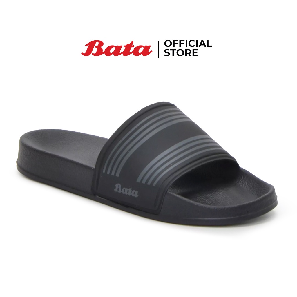 แท้จริงBata Men's Mules Sandals รองเท้าแตะสำหรับผู้ชาย รุ่น Simba สีดำ 8616353