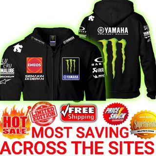 เสื้อกันหนาวแขนยาว มีฮู้ด พิมพ์ลายโลโก้ MIX Super PREMIUM: Moto GP 2020 Yamaha Monster Energy Racing Team สําหรับผู้ชาย