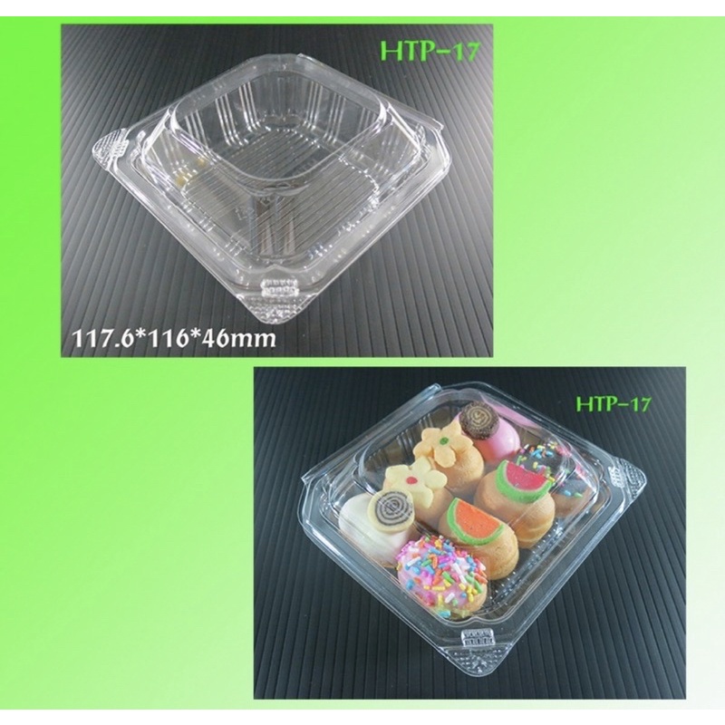 กล่องเบเกอรี่ HTP-17 🔥สำหรับใส่อาหาร กล่องพลาสติกใส OPS bakery100ชิ้น