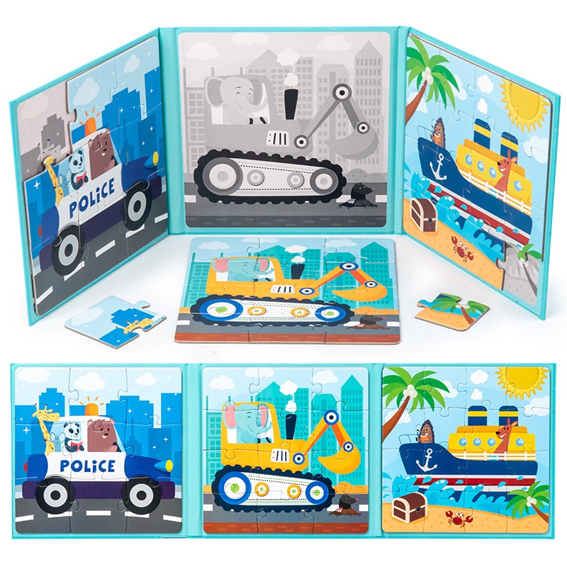 * ออกบิลได้ (แจ้งทางแชท) หนังสือจิ๊กซอว์แม่เหล็ก Magnetic Puzzle ต่อจิ๊กซอว์ได้ 3 ภาพใน 1 เล่ม มีให้เลือก 32 แบบ - รูปที่ 3