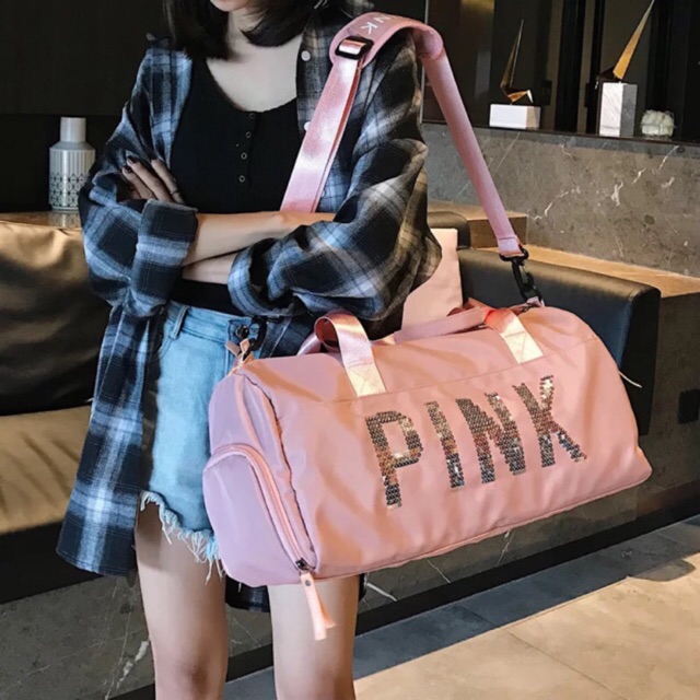 ไม่ต้องรอตอบกระเป๋าเดินทาง สีชมพู Pink สวยเวอร์ มีช่องใส่รองเท้า bag551