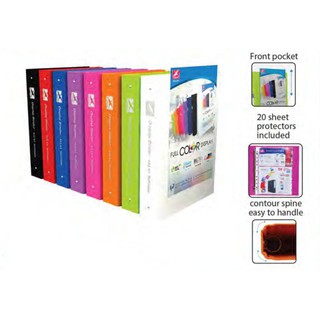 Flamingo No.433A PP Insert Ring Binder แฟ้ม 3 ห่วง หุ้มปก PP ขนาด A4 Size 265 x 320 mm. สัน 2 นิ้ว มี 8 สี