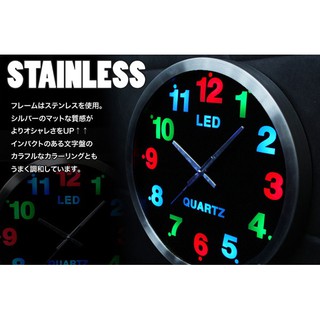 นาฬิกาติดผนัง Quartz LED CLOCK เรืองแสงได้แม้ในที่มืด ขนาด 25 CM SIZE M