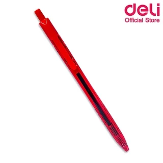 ปากกาลูกลื่น Deli ปากกา หมึกสีแดง อุปกรณ์เครื่องเขียน ปากกาเขียนดี สำนักงาน ปากกาแดง ขนาด 0.5mm แพ็ค 1 ด้าม