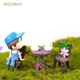 Needway ชุดเฟอร์นิเจอร์โต๊ะและเก้าอี้เรซิ่น Diy สําหรับตกแต่งบ้านตุ๊กตา