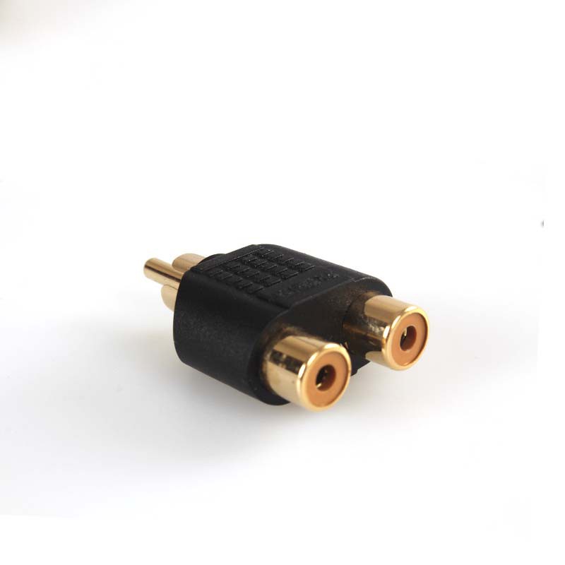 1 ถึง 2 เสียง RCA เสียงวิดีโอ AV Y Splitter Adapter-0406