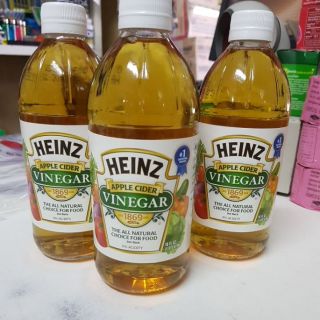 ✔️😍😍😍 Heinz Apple cider Vinegar น้ำส้มสายชูหมักจากแอปเปิ้ลแท้ 473 ม.ล รุ่นแถมน้ำผึ้ง2ขวด