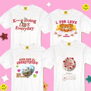 Live149# เสื้อขาว “LoveLove” S-XXL อก 32-50 สไตล์เกาหลี Dream Big Tshirt โอเวอร์ไซน์ สาวอวบใส่ได้ สีขาว คอกลม เเฟชั่น