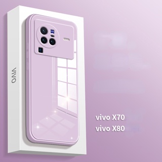 Soft Silicone Glass เคส Vivo V25 Pro V21 V23 Phone Case Vivo X70 Pro Phone Cover เคสแข็ง X50 Pro X60 X80 Pro เคสโทรศัพท์