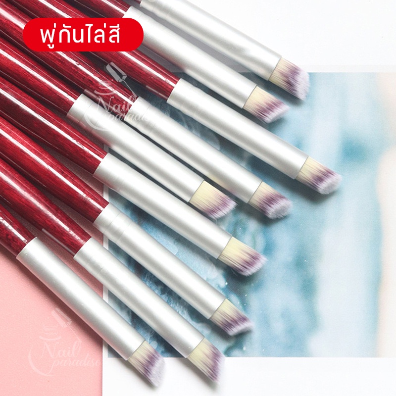 พร้อมส่งทุกวัน brush พู่กันไล่สี ใช้ไล่สีปลายเล็บ ใช้ได้ทั้งสีพื้นและสีกากเพชร กลิตเตอร์ หัวแปรงกลม ตัดเฉียง ใช้งานง่าย - รูปที่ 4