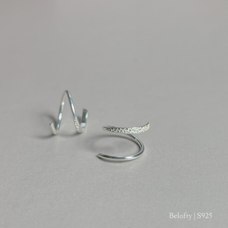 Belofty ต่างหูเงินแท้ ต่างหูห่วง ต่างหูเกลียว spiral earrings