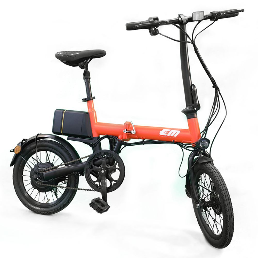 FOLDING E-BIKE EM2 16INCH ORANGE จักรยานพับไฟฟ้า EM2 16 นิ้ว สีส้ม จักรยานไฟฟ้าและสกู๊ตเตอร์ จักรยาน กีฬาและฟิตเนส FOLDI