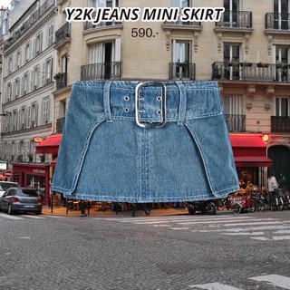 HH419🤍Y2K JEANS MINI SKIRT