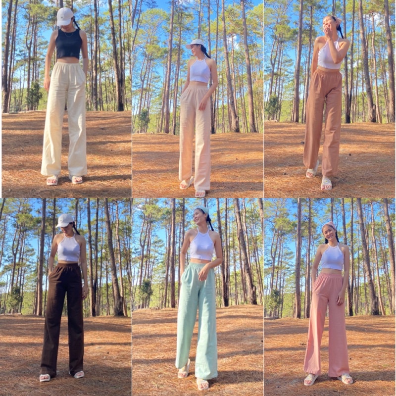 กางเกงผ้าฝ้าย ขายาว🌸เนื้อผ้านุ่ม ใส่สบาย ฟรีไซต์👖