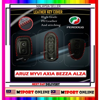 เคสกุญแจรีโมทรถยนต์ แบบหนัง สําหรับ PERODUA ALZA MYVI 2017-2018 ARUZ AXIA BEZZA