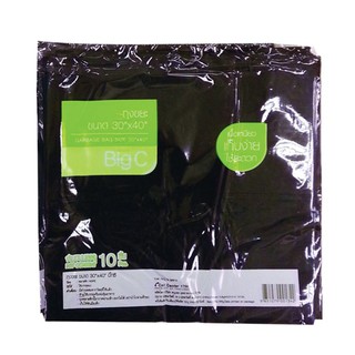 ว๊าว🍟 บิ๊กซี ถุงขยะ สีดำ ขนาด 30 x 40 น. แพ็ค 10 ใบ Big C Garbage Bag Black Color Size 30 x 40 in. 10 pcs.