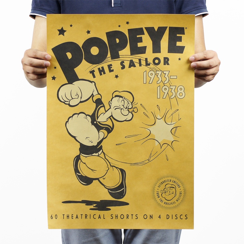 [H0458] Popeye/Animation/Kraft Paper Poster/Bar Cafe Decorative 51x36cm