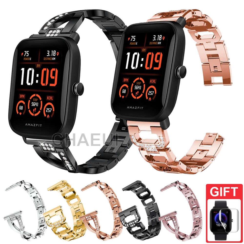 สายนาฬิกาข้อมือ สเตนเลส โลหะ สําหรับ Huami Amazfit Bip U Pro S Lite GTS 3 2 Mini GTR 42mm