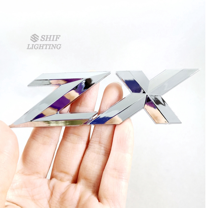 1 x ABS Chrome ZX โลโก้ตัวอักษรมอเตอร์มอเตอร์ไซด์ป้ายสัญลักษณ์สติกเกอร์รูปลอกเปลี่ยน NINJA Kawasaki