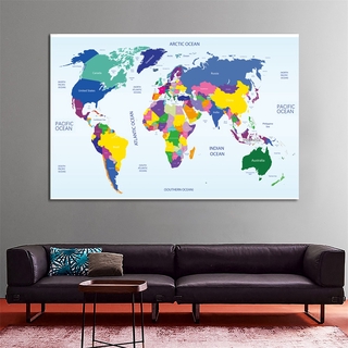 World Map -Large Poster Prints Wall Art Background Cloth Home Living Room Office Wall Decor