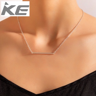 Popular Jewelry Silver One-word Alloy Necklace Geometric Simple Single Necklace for girls for