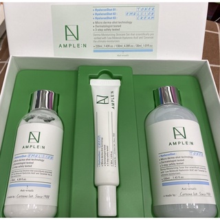 AMPLE N หมดอายุ 10 / 07 / 2025 แกะขายแยกชิ้น AMPLEN Hyaluron Shot ของแท้ นำเข้า จาก เกาหลี TONER EMULSION CREAM น้ำนม