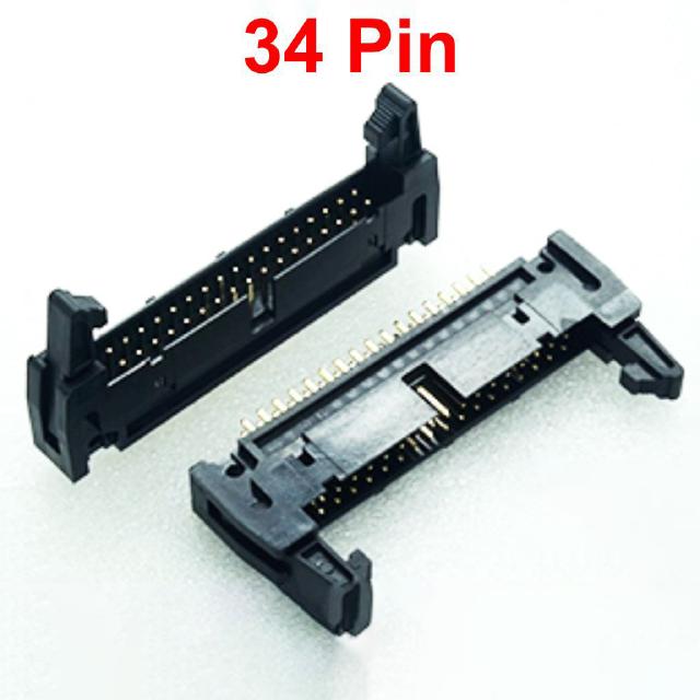 ขั้วบอร์ดเฮดเดอร์ 34P ตัวผู้ขาตรง Board Header Connector ST มีเขี้ยวล็อกคอนเน็คเตอร์