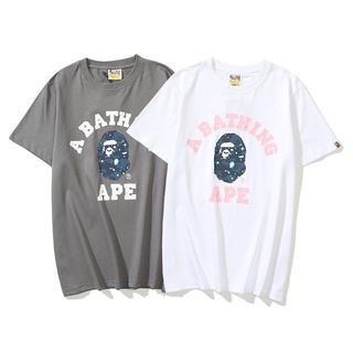 เสื้อยืดแขนสั้น ผ้าฝ้าย พิมพ์ลาย Bape แฟชั่นสําหรับผู้ชาย และผู้หญิง