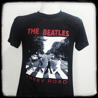 เสื้อยืดคอกลมเสื้อวง The​Beatles​ ผ้า​บาง​แนววินเทจS-4XL