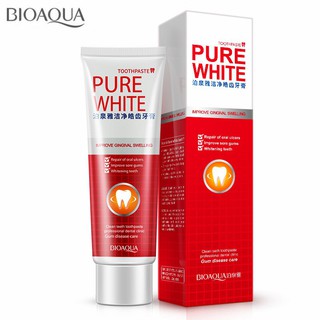 (ของแท้/พร้อมส่ง) Bioaqua Pure White Toothpaste 120g. ยาสีฟันสูตรฟันขาว *1 ชิ้น